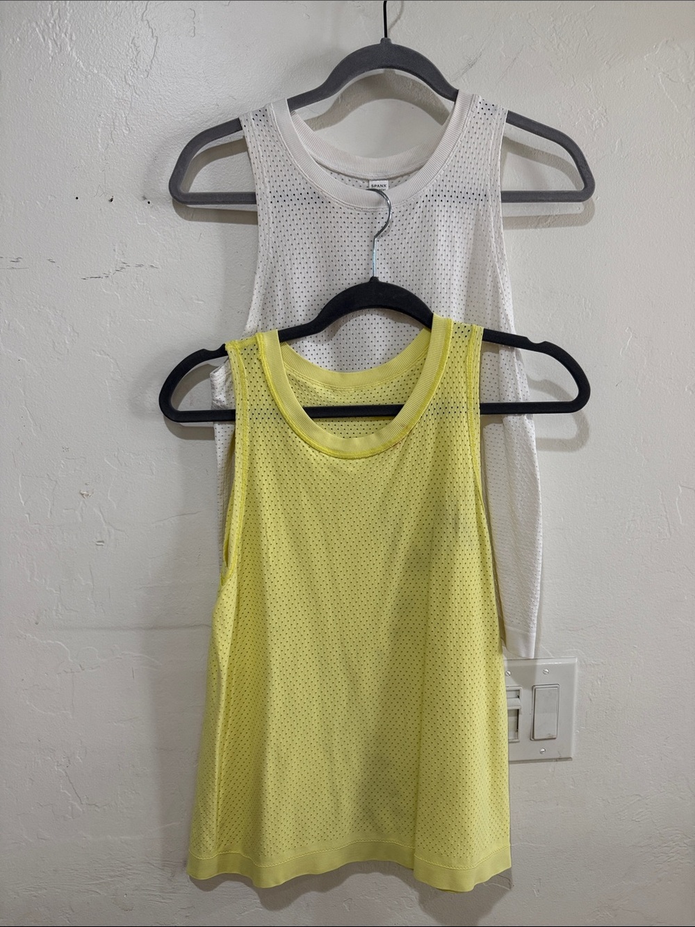 SPANX Yellow Mesh Tank Top